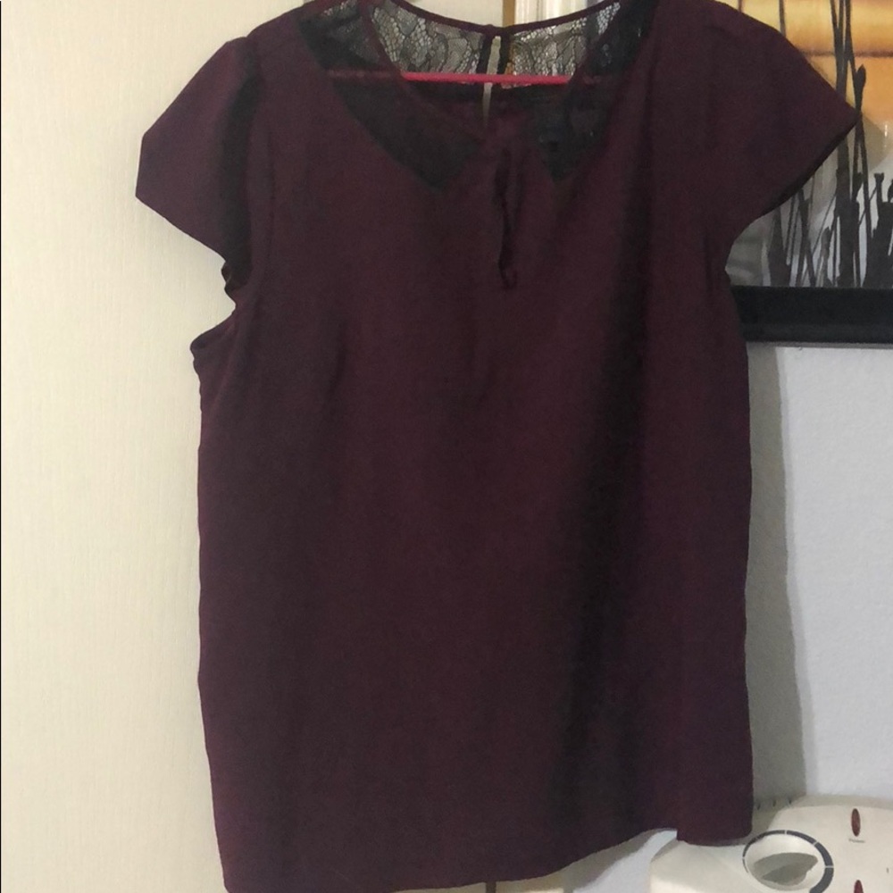 Ann Taylor burgundy blouse